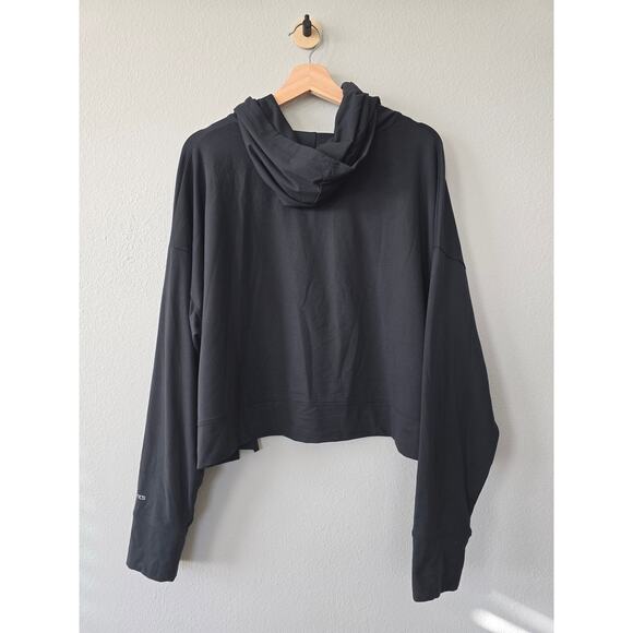 Fabletics 2X Black Cowl Neck Hoodie Pullover Sweatshirt Athleisure Cozy Minimal - Picture 5 of 8